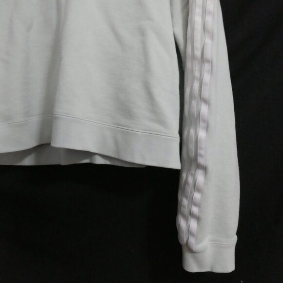 ADIDAS | large | Light Green Adidas Hoodie | White Stripes | Stitched Logo - Picture 8 of 16